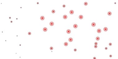 Açık Mor, pembe vektör karalama deseni ve çiçekler. Soyut renkli çiçekli gradyan çizimi. Bahar partileri için renkli desen.