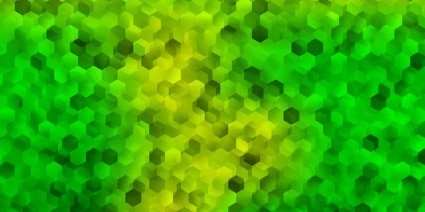 Ljusgrönt Gult Vektormönster Med Hexagoner Modern Abstrakt Illustration Hexagonal Stil — Stock vektor