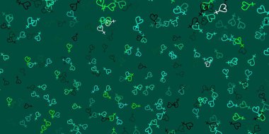 Feminizm elementleriyle açık yeşil vektör deseni. Kadın gücünün resmedildiği soyut bir çizim. Kadınların gücünü göstermek için en iyi tasarım..