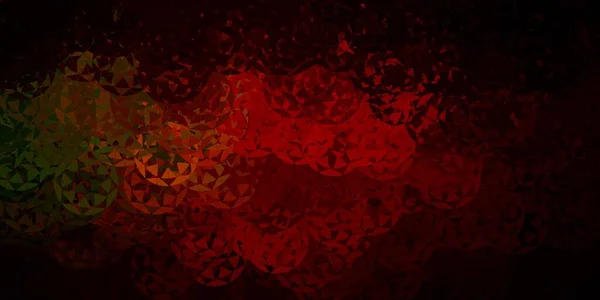 Dunkelgrüner Roter Vektorhintergrund Mit Dreiecken Hervorragende Abstrakte Illustration Mit Farbenfrohen — Stockvektor