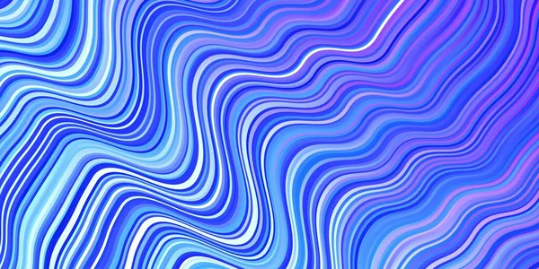 Hellrosa Blauer Vektorhintergrund Mit Gebogenen Linien Bunte Illustration Mit Geschwungenen — Stockvektor