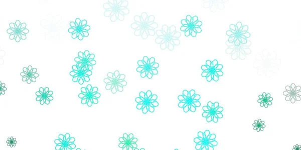 Hellgrüne Vektorkulisse Mit Blumen Einfaches Design Mit Blumen Auf Abstraktem — Stockvektor
