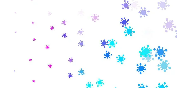 浅粉色 蓝色矢量纹理与疾病的符号 简单的抽象设计 带有感染形式 用于健康保护的墙纸 — 图库矢量图片
