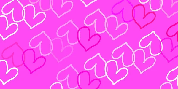 Világos Rózsaszín Sárga Vektor Háttér Szívvel Illusztráció Szívekkel Szerelem Koncepciójában — Stock Vector
