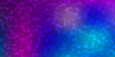 Açık pembe, altıgen şeklinde mavi vektör şablonu. Görüntü arkaplanındaki soyut renk eğimli altıgenler. Sosyal ağlarınız için tasarım.