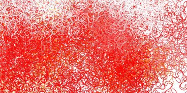 Açık kırmızı, kıvrımlı sarı vektör düzeni. Rengarenk çizgileri ve şekilleri olan parlak bir örnek. İş broşürleri, broşürler için desen