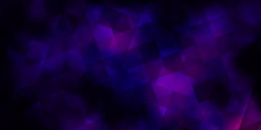 Koyu mor, kristalli pembe vektör şablonu, kareler. Çizgiler, rengarenk eşkenar dörtgenler. İniş sayfaları için şablon.