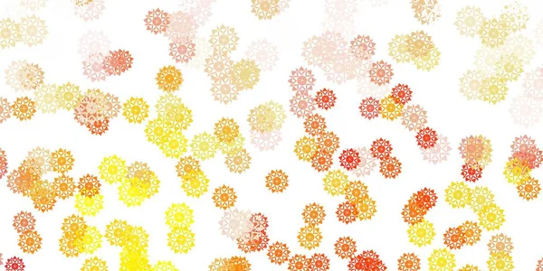 Texture Vectorielle Orange Clair Avec Des Flocons Neige Brillants Illustration — Image vectorielle