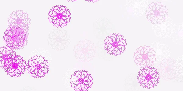 Luz Púrpura Plantilla Garabato Vector Rosa Con Flores Gradiente Flores — Vector de stock