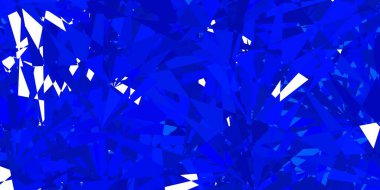 Üçgen şekilli koyu mavi vektör şablonu. Soyut tarzda, üçgen ve çizgilerle basit bir tasarım. Terfi modelleri.