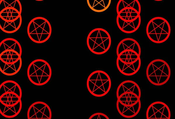 Темно Оранжевый Векторный Узор Магическими Элементами Ретро Дизайн Абстрактном Стиле — стоковый вектор