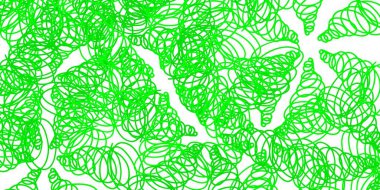 Kavisli çizgileri olan açık yeşil vektör şablonu. Renkli çizimler, kıvrımlardan oluşur. Reklamlar ve reklamlar için desen.