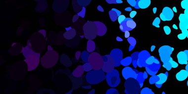 Koyu pembe, Memphis şekilli mavi vektör dokusu. Soyut tarzda, gradyan formlarda basit tasarım. Reklamlarınız için modern tasarım.