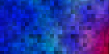 Açık mavi, çizgileri ve dikdörtgenleri olan kırmızı vektör düzeni. Dikdörtgenli soyut gradyan çizimi. İş broşürleri, broşürler için desen