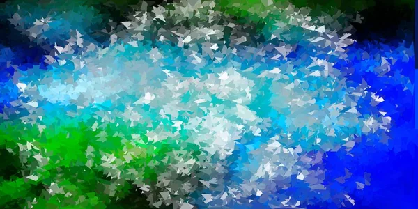 Modèle Polygonal Bleu Clair Vecteur Vert Mosaïque Illustration Colorée Avec — Image vectorielle