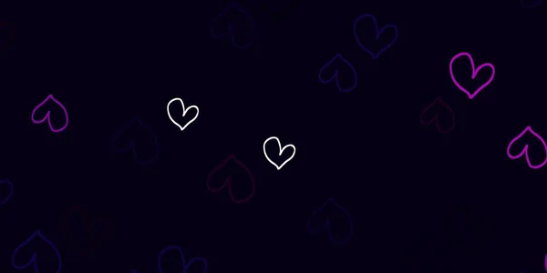 Светло Розовый Векторный Шаблон Каракулями Сердца Иллюстрация Сердечными Мыслями День — стоковый вектор