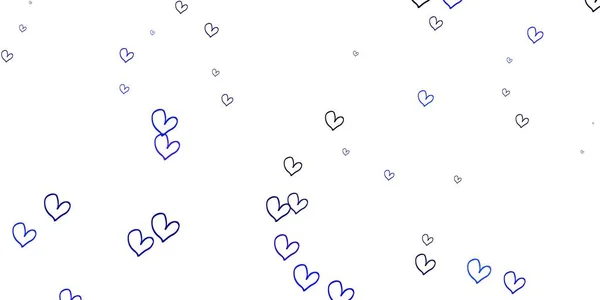 Světlá Růžová Modrá Vektorová Kulisa Sladkými Srdci Krásná Barevná Ilustrace — Stockový vektor