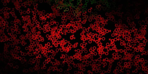 Vert Foncé Motif Vectoriel Rouge Avec Des Éléments Magiques Design — Image vectorielle