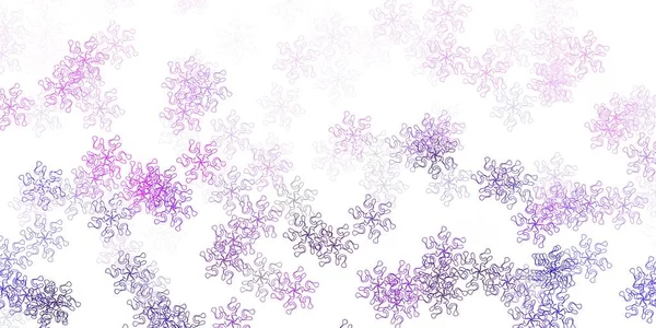 Hellviolette Vektor Doodle Vorlage Mit Blumen Farbverlauf Bunte Abstrakte Blumen — Stockvektor