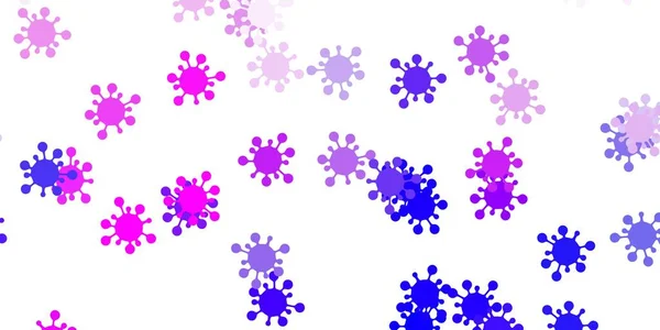 Light Pink Blue Vector Backdrop Virus Symbols Colorful Abstract Illustration — Stock Vector