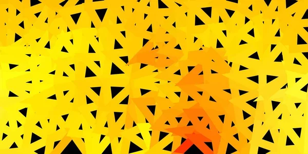 明るいオレンジ色のベクトル抽象的な三角形の背景 グラデーション三角形の形状を持つ新しいカラフルなイラスト あなたの仕事のサイン — ストックベクタ