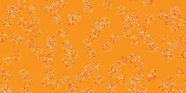 Açık kırmızı, sarı vektör karalama desenli çiçekler. Sıradan çiçekli basit renkli bir illüstrasyon. Bahar partileri için renkli desen.