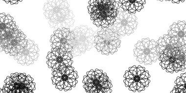 Açık gri vektör deseni çiçeklerle karalıyor. Sıradan çiçekli basit renkli bir illüstrasyon. Broşürler ve kitaplar için akıllı tasarım.