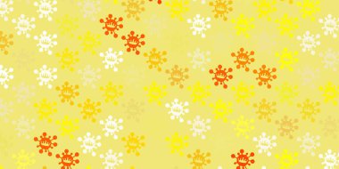 Hastalık sembollü açık turuncu vektör dokusu. Enfeksiyon formları ile soyut tarzda basit tasarım. Salgın bilgisine karşı basit tasarım.