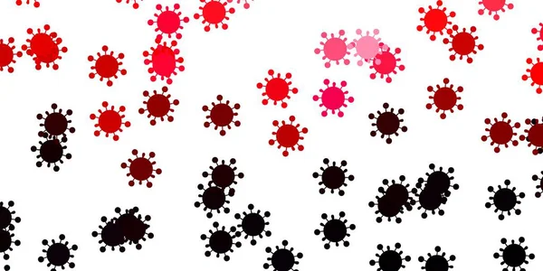 Light Pink Red Vector Background Covid Symbols Colorful Abstract Illustration — Stock Vector