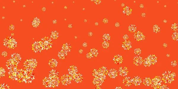 Светло Оранжевый Вектор Красивые Снежинки Фон Цветами Градиентная Красочная Иллюстрация — стоковый вектор