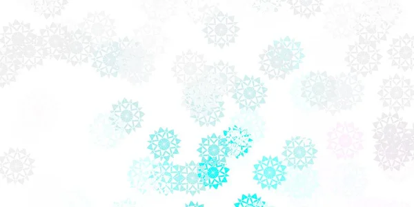 Rosa Claro Plantilla Vector Azul Con Copos Nieve Hielo Gradiente — Archivo Imágenes Vectoriales