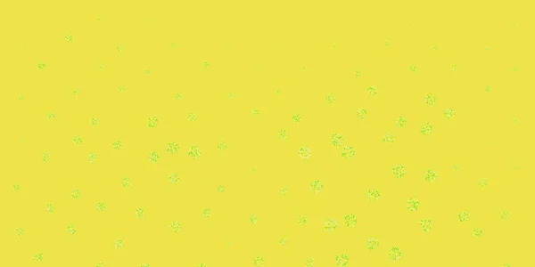Hellgrünes Gelbes Vektorkunstwerk Mit Blüten Illustration Mit Abstrakten Bunten Blumen — Stockvektor