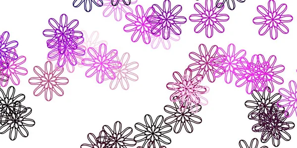 Luz Púrpura Rosa Vector Obras Arte Natural Con Flores Flores — Vector de stock