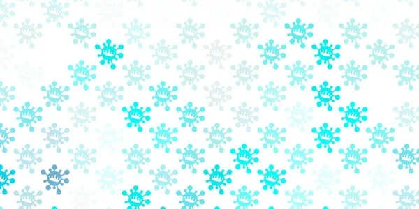 Fondo Vector Azul Claro Con Símbolos Covid Coloridos Símbolos Enfermedades — Vector de stock