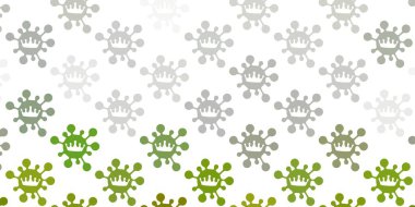 Virüs sembollü açık gri vektör arkaplanı. Basit ve soyut bir şekilde renkli hastalık sembolleri. Tehlike ateşine karşı basit çizim.