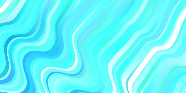 Hellblauer Grüner Vektorhintergrund Mit Gebogenen Linien Bunte Geometrische Probe Mit — Stockvektor