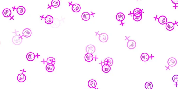 Licht Paars Roze Vector Achtergrond Met Vrouw Symbolen Abstracte Illustratie — Stockvector