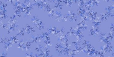 Açık mavi vektör yapraklı soyut arkaplan. Origami tarzındaki yaprakların gradyanlı karalama çizimi. Broşürler ve kitaplar için akıllı tasarım.