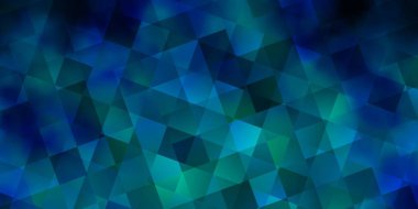 Çizgili koyu mavi vektör arkaplanı, eşkenar dörtgen. Renkli çizgileri olan soyut çizimler, küpler. Duvar kağıtları için şablon.