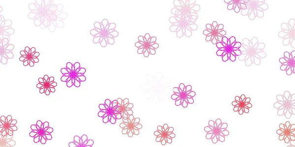 Texture Vectorielle Doodle Rose Clair Avec Des Fleurs Conception Simple — Image vectorielle