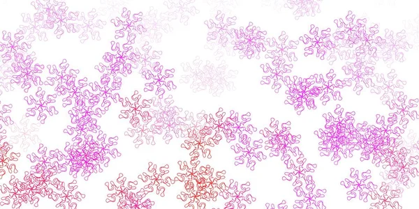 Hellrosa Vektor Doodle Muster Mit Blüten Einfache Farbige Illustration Mit — Stockvektor