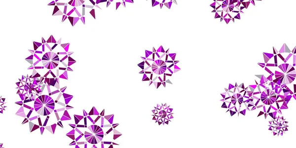 Light Pink Vector Beautiful Snowflakes Backdrop Flowers Abstract Gradient Colorful — Stock Vector