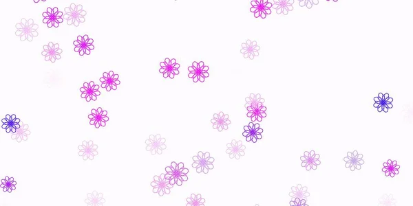 Light Purple Pink Vector Doodle Background Flowers Illustration Abstract Colorful — Stock Vector