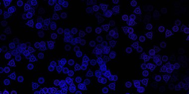 Din sembollü koyu mor vektör dokusu. Sihirli ruhani güç işaretleri olan bir ilüzyon. Gizemli, mistik tasarımlar için arkaplan.