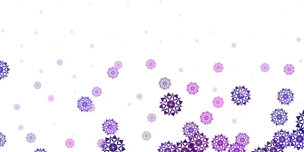 Textura Vectorial Púrpura Claro Con Copos Nieve Brillantes Ilustración Abstracta — Archivo Imágenes Vectoriales