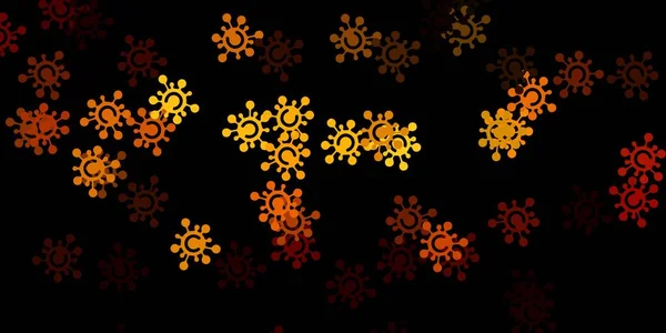 Dark Green Yellow Vector Backdrop Virus Symbols Colorful Abstract Illustration — Stock Vector