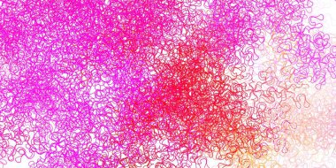 Kavisli açık mor vektör deseni. Rengarenk çizgileri ve şekilleri olan parlak bir örnek. İş broşürleri, broşürler için desen