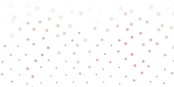 Modèle Gribouillis Vectoriel Rouge Clair Avec Des Fleurs Illustration Colorée — Image vectorielle