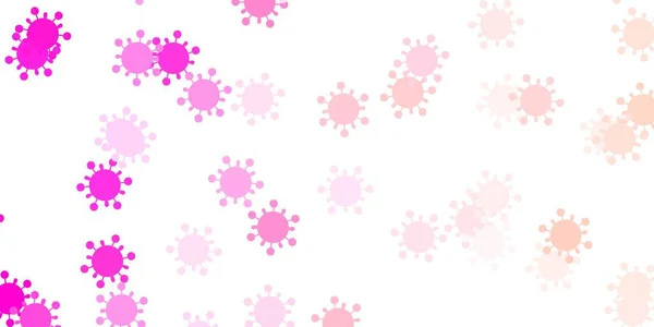 ウイルスの記号で明るいピンクのベクトルの背景 グラデーション医療の形をしたカラフルな抽象イラスト バイオハザード警告のための設計 — ストックベクタ