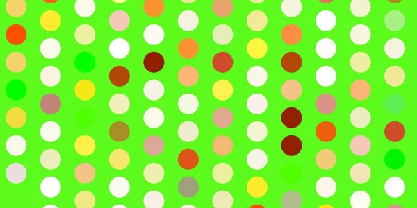 Hellgrüne Gelbe Vektorschablone Mit Kreisen Abstrakte Illustration Mit Bunten Flecken — Stockvektor